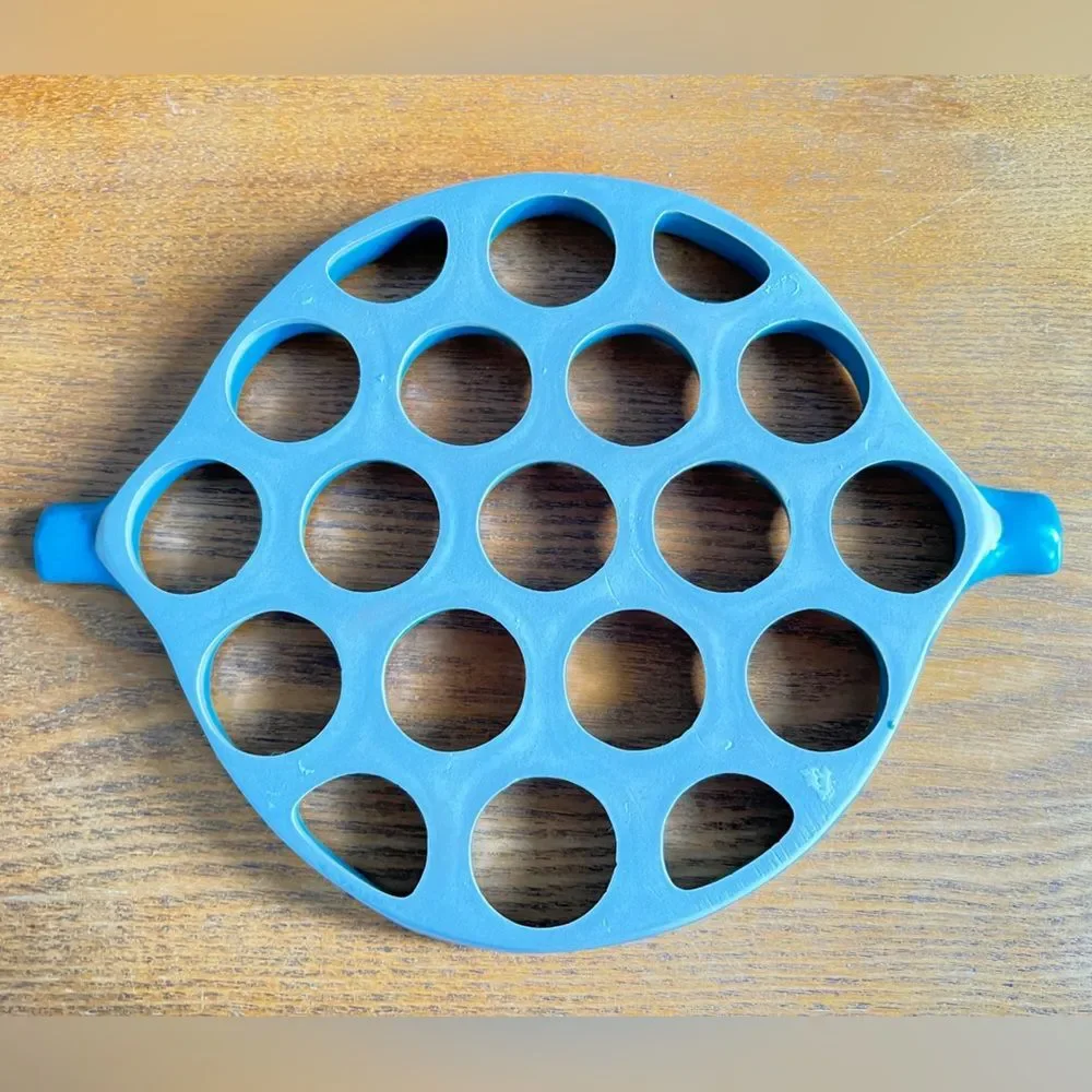 Honeycomb Pottery Trivet Teal Blue Color